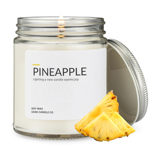 1OAK Pineapple Candle - Tropical Candle - Soy Wax Scented Candles (Pineapple) - Soy Candles for Home Scented - Hand-Poured (7oz.)