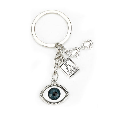 Eyeball Keychain with Glasses & Eye Chart Charm,Fun Gift for Eye Doctors & Vision Enthusiasts