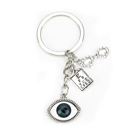 Eyeball Keychain with Glasses & Eye Chart Charm,Fun Gift for Eye Doctors & Vision Enthusiasts