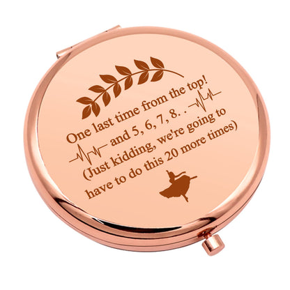 Dance Teacher Gifts Thank You Gift for Dancer Coach Compact Makeup Mirror Dance Lover Gift for Women Appreciation Gifts Folding Makeup Mirror Birthday Retirement Thanksgiving Presents