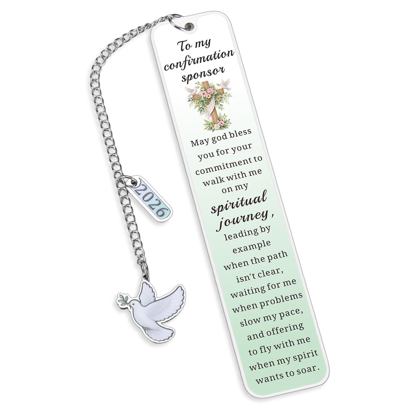 Confirmation Sponsor Gifts for Women, Thank You Bookmark Gift for Sponsors, Christian Catholic Confirmation Sponsor Gifts for Women Men, Appreciation Gift from Candidate, Easter Basket Stuffers