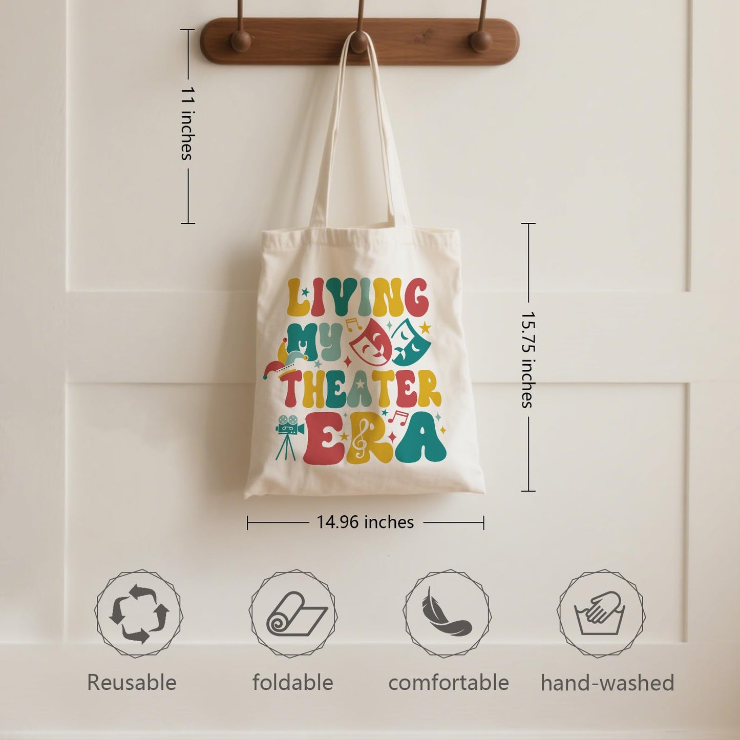 Aesthetic Canvas Tote Bag for Women - with Magnetic Snap Closure & Zipper Inner Pocket Reusable Bag for Shopping