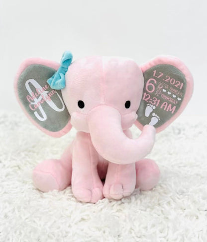 Personalized Keepsake, Stuffed Animal, Newborn, Birth Announcement Stuffed Animal,