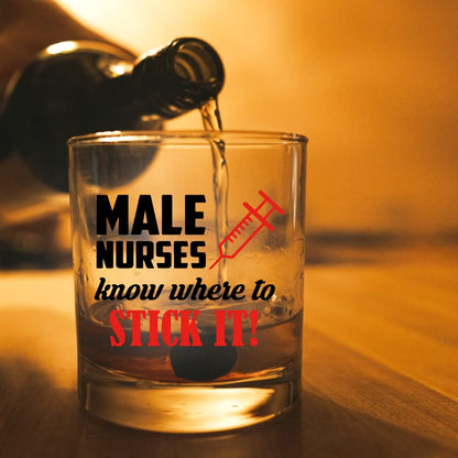AGMDESIGN Male Nurse Whiskey Glass Gift box - Healthcare Worker Retirement Present - Funny Nurses Day Appreciation Gifts for Women Men Nurse Doctor Healthcare Worker Medical Professional