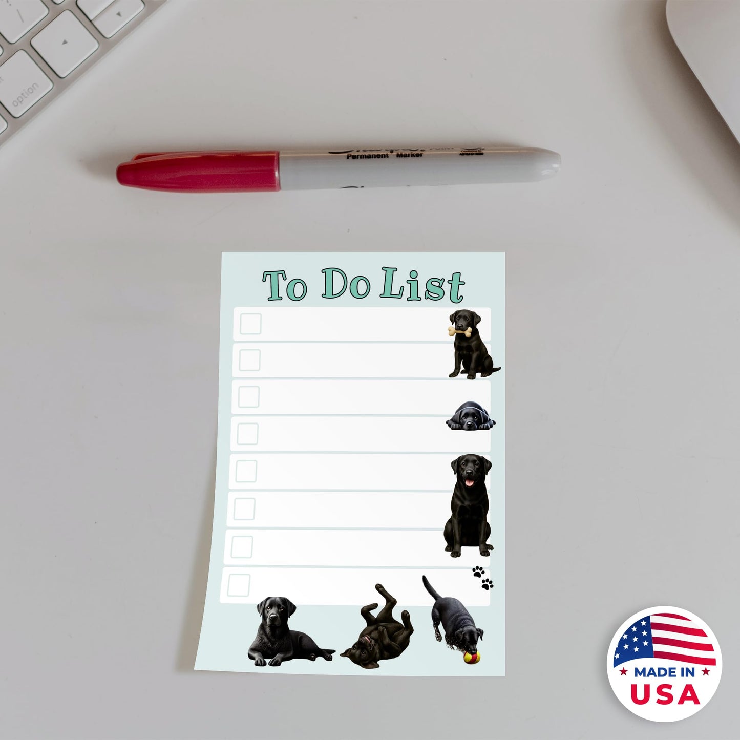 DAILY RITMO® Black Lab Sticky to-Do List – Labrador Retriever Gift for Men and Women | Dog Lover Gifts | Office School Supply Sticky Notes 4"x6" 50 Pages