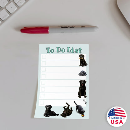 DAILY RITMO® Black Lab Sticky to-Do List – Labrador Retriever Gift for Men and Women | Dog Lover Gifts | Office School Supply Sticky Notes 4"x6" 50 Pages