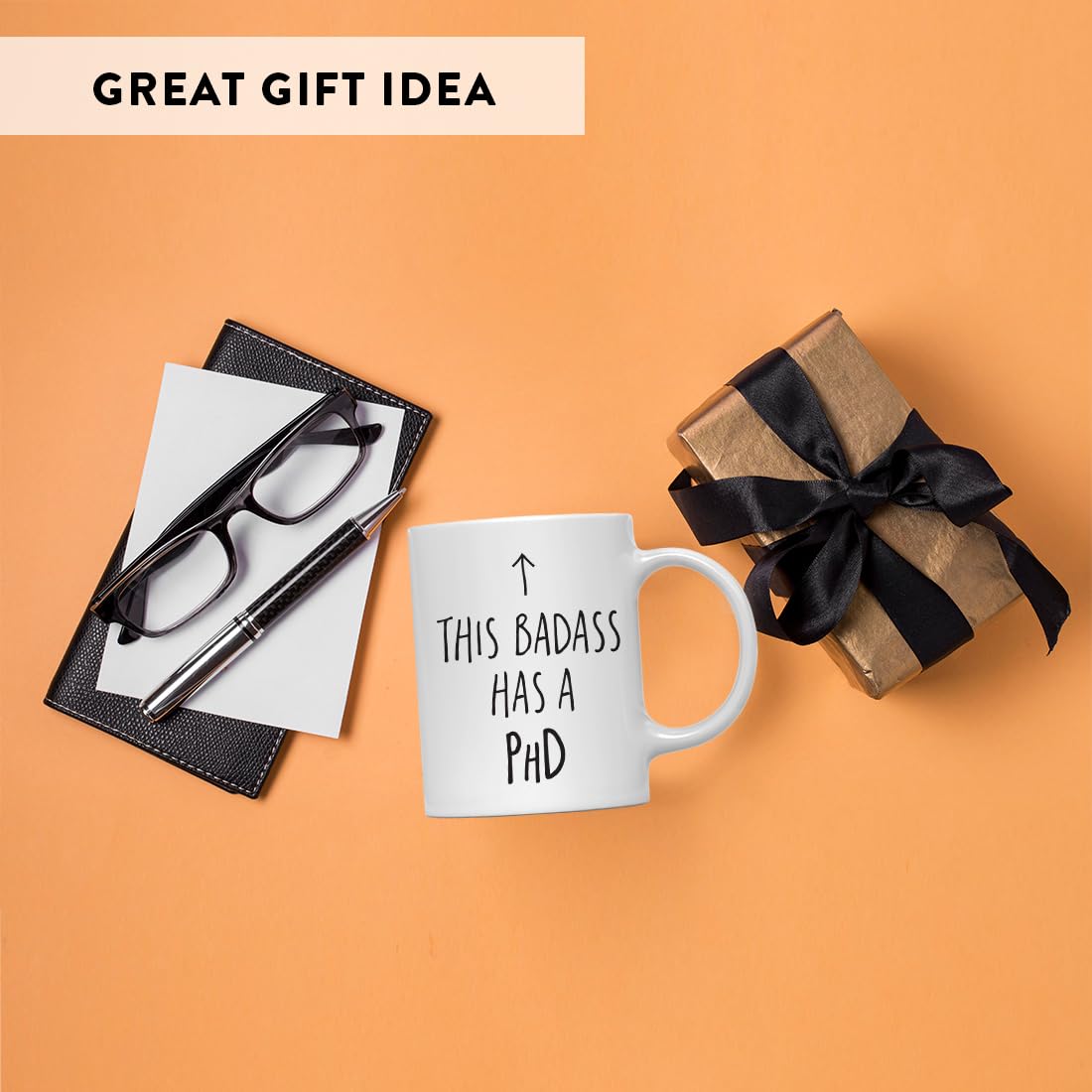 Andaz Press 11oz. PhD Graduation Coffee Mug Gift, This Badass Has A PhD, Arrow Graphic, 1-Pack, Includes Gift Box, Cups For Graduate School Students Of Class Of 2026, Grad Diploma PhD Mug