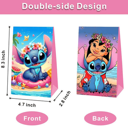 BNFUO 12pcs Stitch and Angel Goodie Bags Party Bags Gift Bags for Birthday Party, Stitch Birthday Party Supplies Birthday Decorations