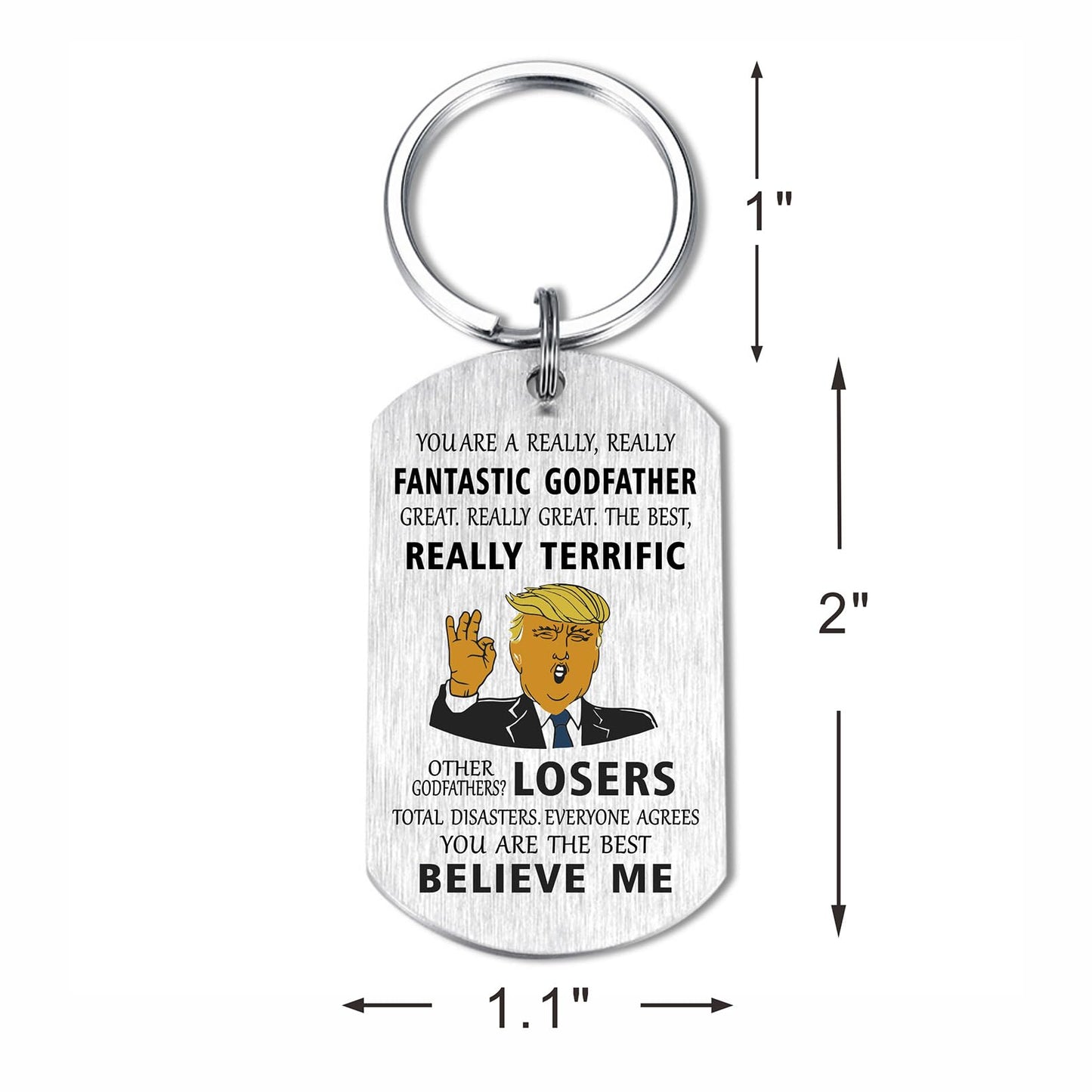 Mataly Godfather Gifts from Godchild - Godfather Proposal Gifts - Will You Be My Godfather Keychain, Fathers Day God Father Gift for Men