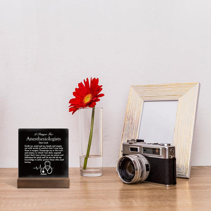 A Prayer for Anesthesiologists Acrylic Sign with Wooden Stand, Thank You Gift Appreciation Gift for Anesthesiologists, Physician Anesthesiologist's Week Gift, Anesthesiology Graduation Gift