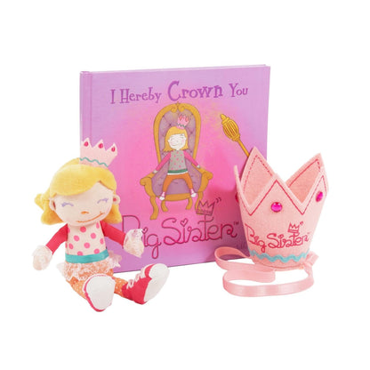Tickle & Main Big Sister Gift Set - 3-Piece Kit, Multicolor - Includes I Hereby Crown You Storybook & 8-Inch Cloth Doll with Adjustable Felt Crown - Big Sister Gifts for Girls