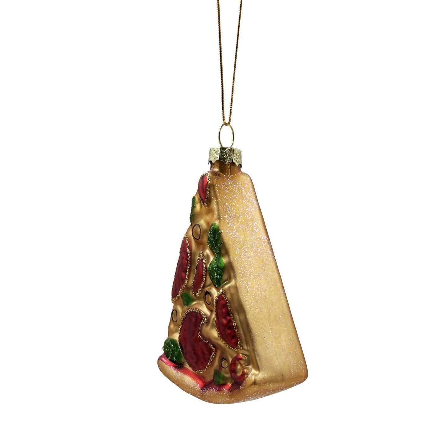 Gifts for Pizza Lovers, Pizza Christmas Ornament – Funny Food-Themed Hanging Decor for Pizza Lovers – Glass Blown Ornament for Christmas Tree