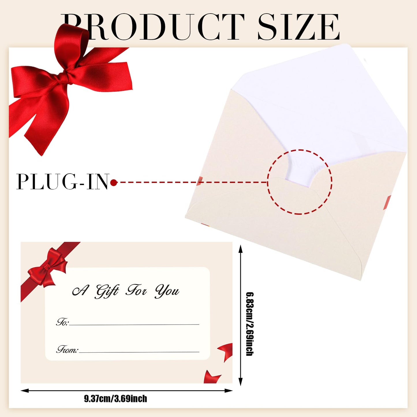 Gueevin 600 Pcs Mini Gift Card Envelopes Holiday Card Sleeves Gift Holder Small Envelopes Bulk for Note Mailing Office Wedding Birthday Party, 3.69 x 2.69 in(Red,Bow)