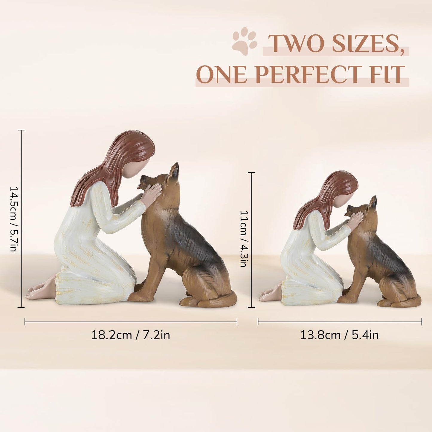 Storieme German Shepherd Gifts for Women: Pet Loss Sympathy Bereavement Remembrance Memorial Gift Angel of Friendship Black Dog Figurines for Dogs Lovers (5.4" x 4.3")