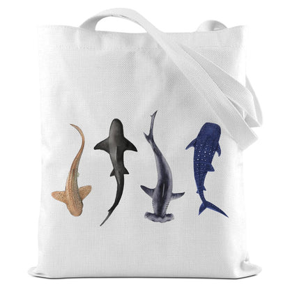 Turtle Gifts Shark Gifts Tote Bag, Hedgehog Horse Gifts for Women Girls, Animals Reusable Grocery Bag Shopping Bag