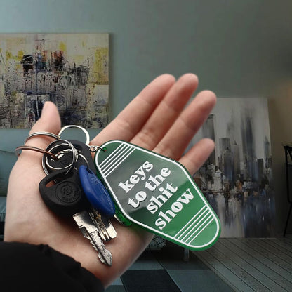 Msdove Keys to the Shit Show Keychain Funny Keychain Novelty Gag Gifts Hilarious Gift Idea White Elephant Gift for Mens Women Friends Birthday