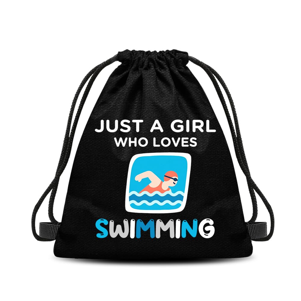 Swim Gifts for Swimmers Birthday Gifts for Friend Swimming Drawstring Backpack for Swimmer Gift for Daughter Granddaughter Swim Lover Gift for Girls Swim Team Gift Bags Swimming Drawstring Sackpack