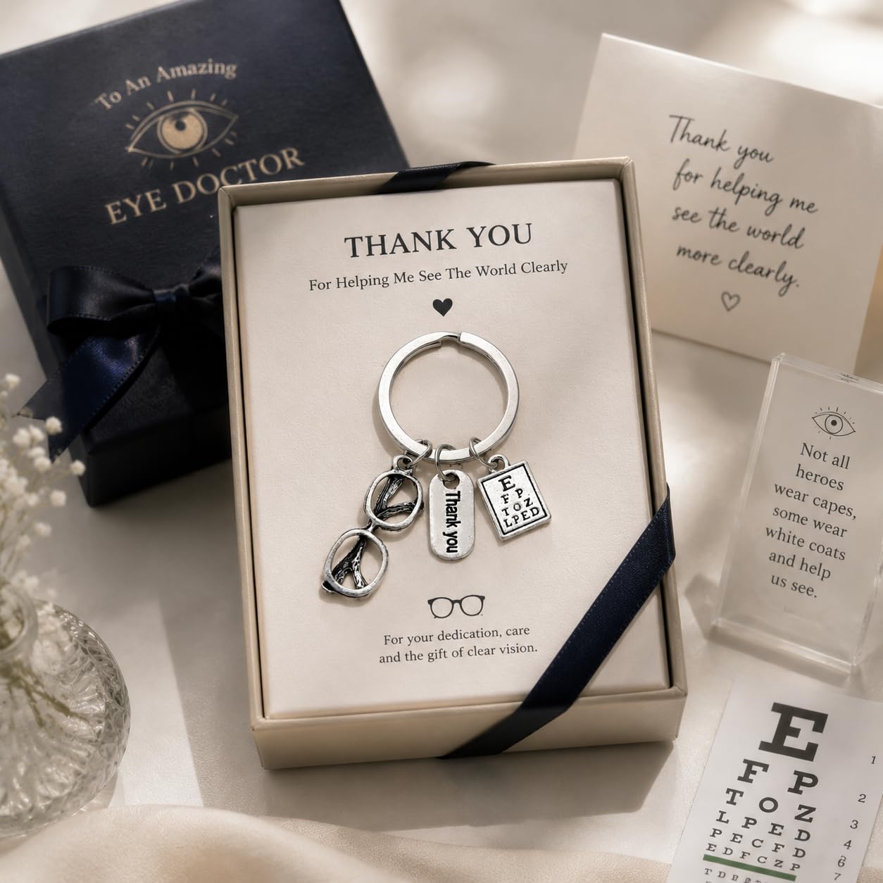 PHAETON 20PCS Eye Doctor Keychain - Ophthalmologist & Optometrist Gift for Eye Doctor Staff