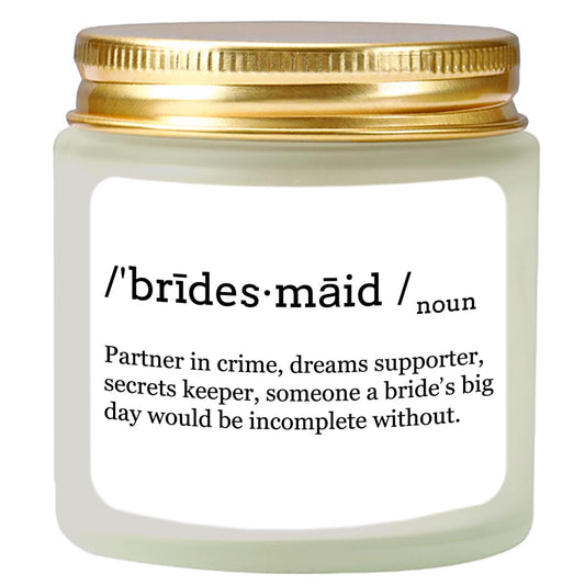Scented Candle Bridesmaid Proposal Gifts - Lavender Soy Wax Candle - Maid of Honor Proposal Gifts - Will You be My Bridesmaid Gift for Friends Girls Women 4oz