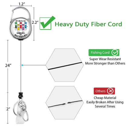 Phlebotomy Badge Reel Retractable Heavy Duty, Phlebotomist ID Holder Retractable Clip, Funny Nurse Badge Reel ID Card Holder Name Badge Clip My Job is All Rainbows and Butterflies Nurses Gifts