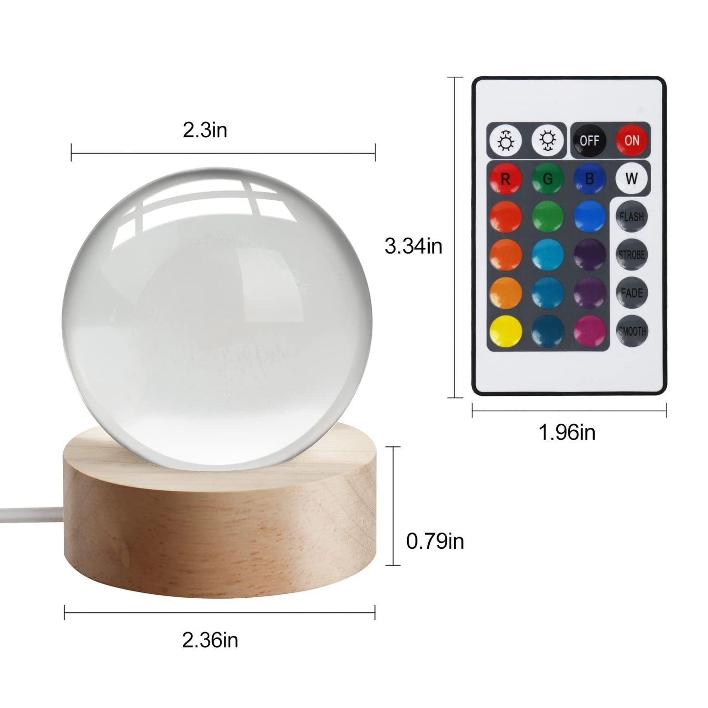 3D Galaxy Crystal Ball Night Light for Gifts with Colorful LED Light Base, Color Changing Light with Remote as a Birthday Gift for Teens Boys and Girls, Moon Model