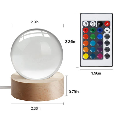 3D Galaxy Crystal Ball Night Light for Gifts with Colorful LED Light Base, Color Changing Light with Remote as a Birthday Gift for Teens Boys and Girls, Moon Model