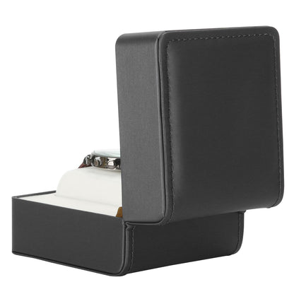 PU Leather Watch Box, Compact Watch Gift Case with Pillow for Women Men, Travel Watch Holder Storage Boxes for Birthdays Anniversary Father's Day Graduations (Black)