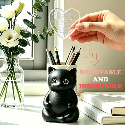 FOUGSTA Appreciation Gift for Cat Lovers, Encouraging Gift for Cat Lovers, Uplifting Present for Women, Motivational Decor for Office, Affirmation Kitty Figurine, XXS22
