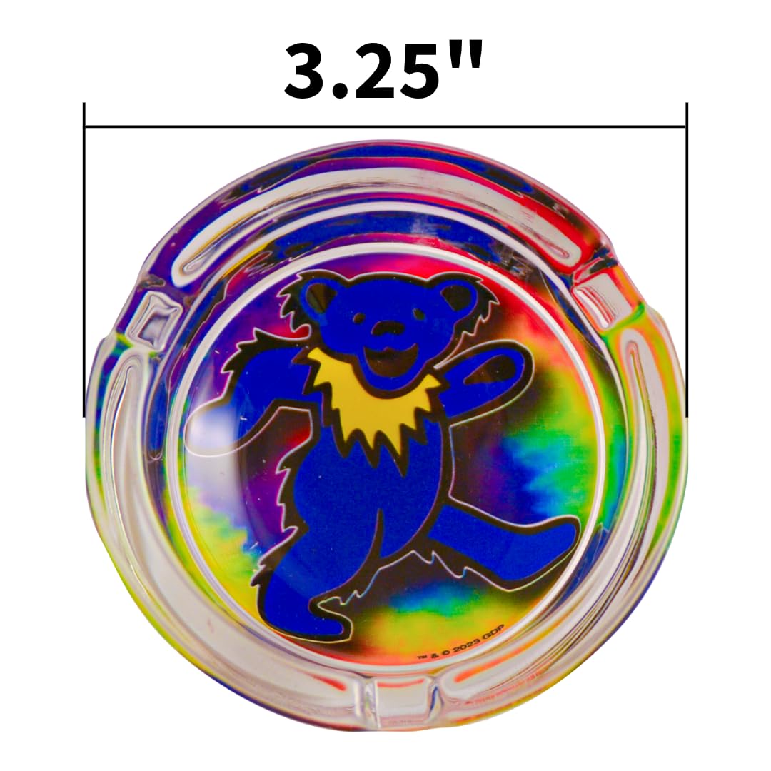 Grateful Dead™ Dancing Bear Ashtray / 3.25" Glass Ashtray/Tie-Dye Bear Design/Officialy Licensed