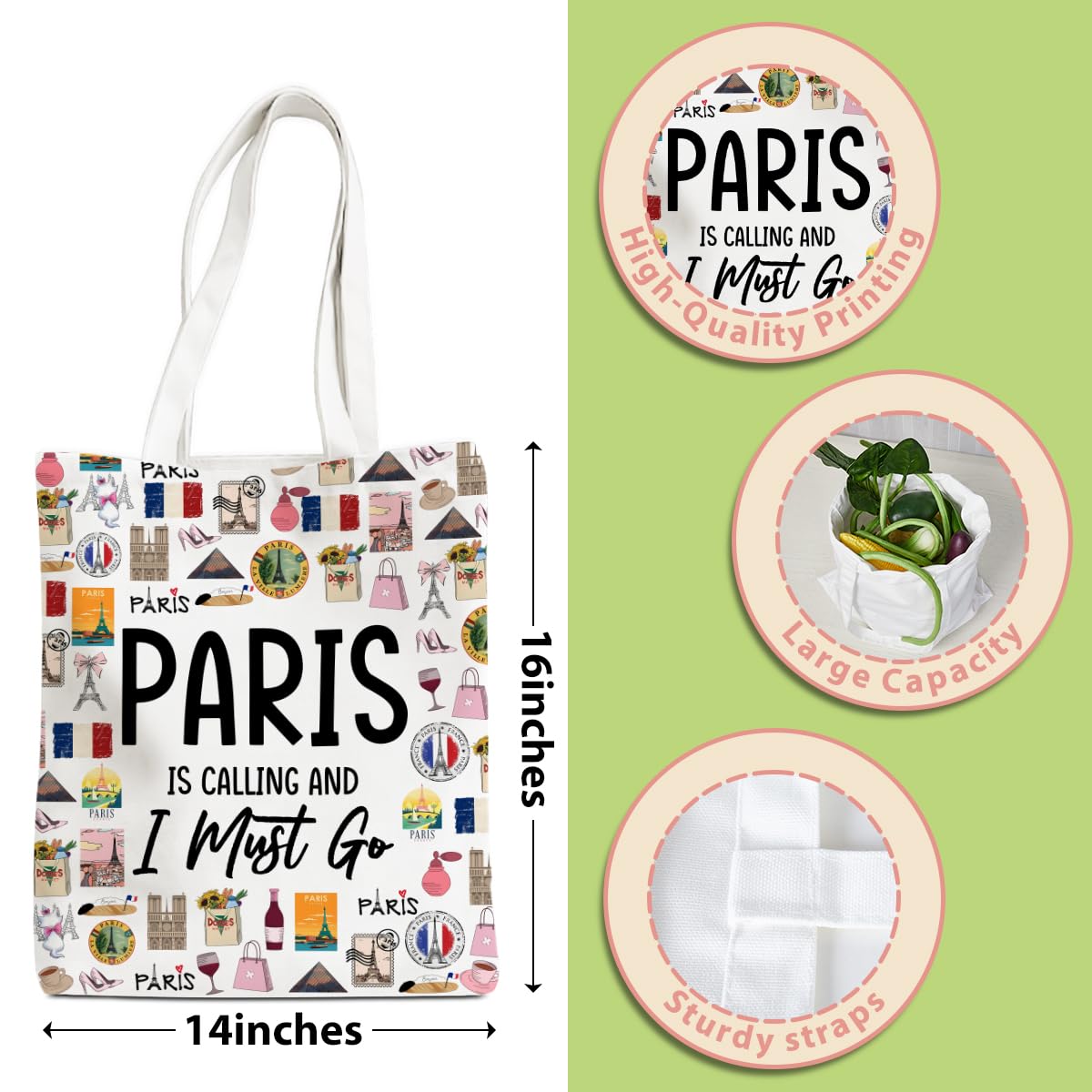 New York Chicago Nashville Paris Italy Los Angeles Las Vegas Lover Gifts Tote Bag Beach Bag Travel Souvenir Gift