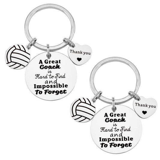 YF 2 Pcs Volleyball Coach Keychain Appreciation Gift for Volleyball Coach Thank you Keychain Gift for Volleyball Team