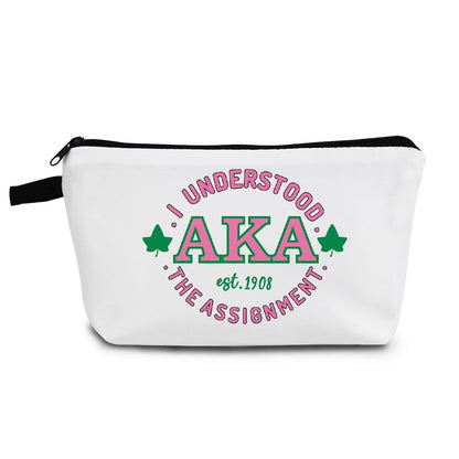 AKA Sorority Gifts Pink Green Sorority Makeup Bag Greek Sorority Cosmetic Bag Toiletry Zipper Pouch Gift for Sisters Women