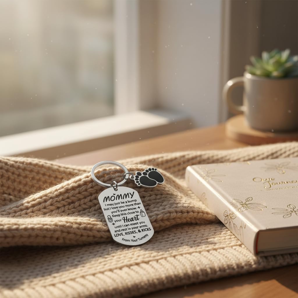 Mom to Be Gift, Pregnant Mommy Keychain for Women, First Time Moms Pregnancy Gift for Mothers Day Birthday Wedding Anniversary Christmas, Expecting Mom First Mothers Day Present