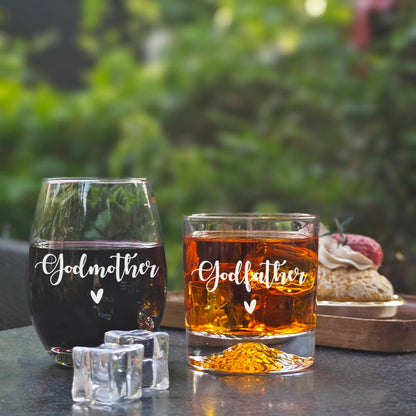 Godparents Proposal Gift - Will You Be My Godparents Wine Glass - Godparent Gifts for Baptism, Catholic Godmother Godfather Mothers Day Fathers Day Christmas Birthday Present from Godchild