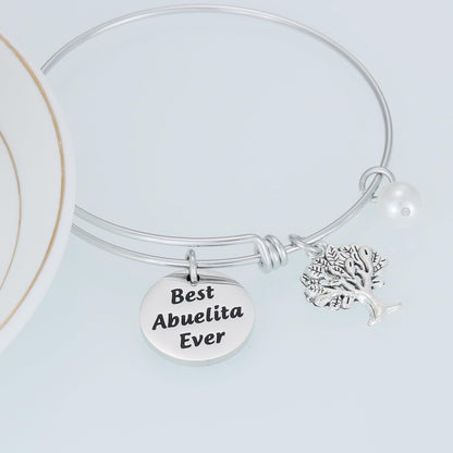 HUTIMY Abuelita Gifts In Spanish from Grandchildren Birthday Accessories for Grandmother Best Abuelita Bracelet