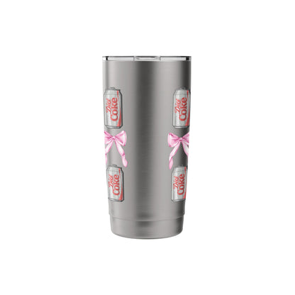 Coca-Cola Diet Coke & Pink Bows Collage Logo Vintage Stainless Steel Insulated Tumbler