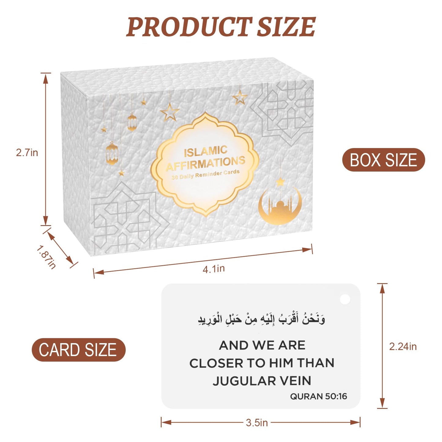 Ramadan Gifts, Islamic Decor 30 Daily Reminders Cards with Quranic Verses, Muslim Islamic Gifts for Men Women, Ramadan Decorations for Home, Eid Gift (quranic)