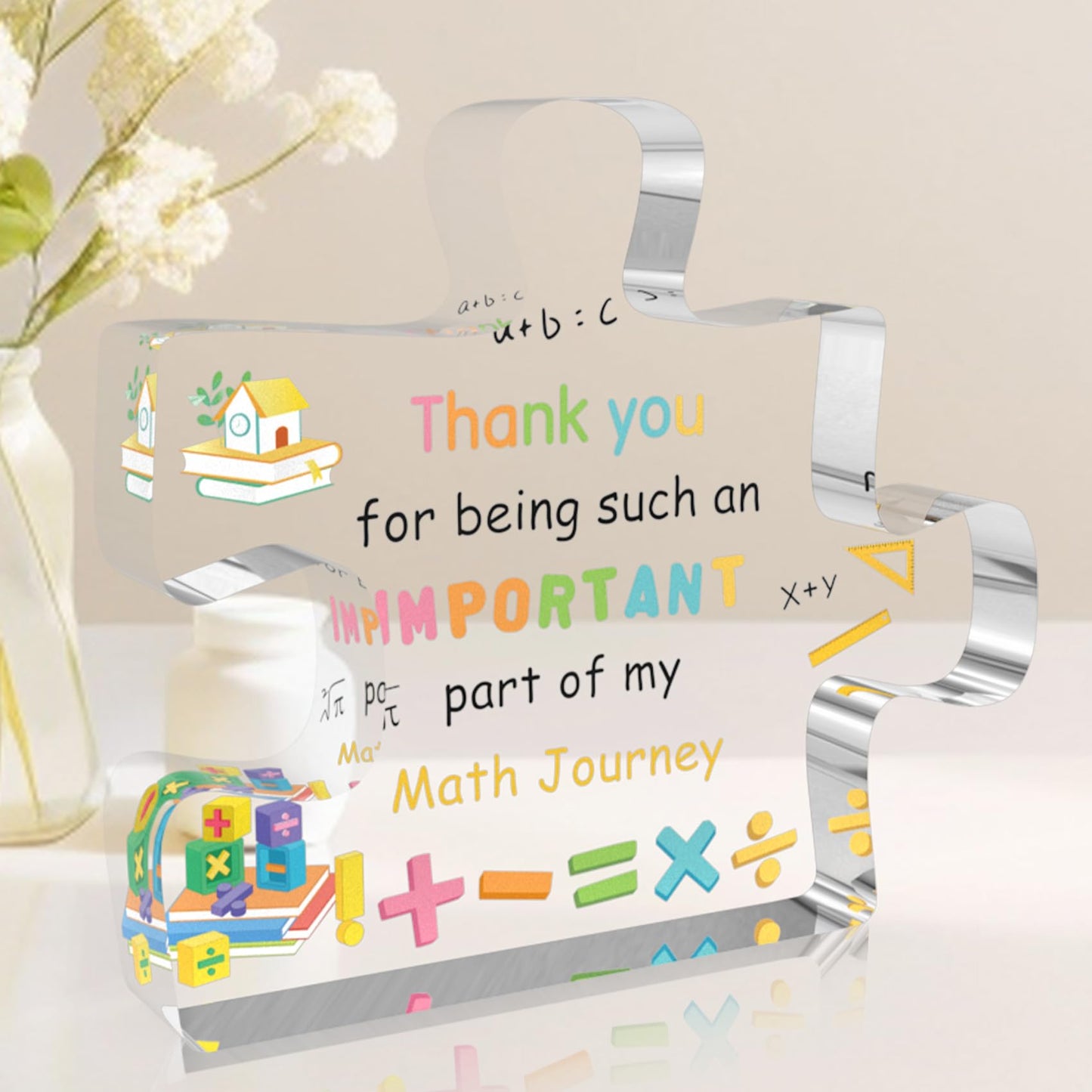 Gifts for Math Teachers - Teacher Appreciation Gifts,Christmas Gift for Teacher,Valentine Day End of The Year Teachers Retirement Gift for Women,Meaningful Acrylic Decor,Office Desk Decor