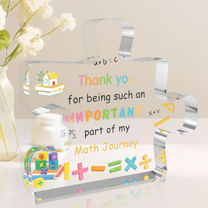 Gifts for Math Teachers - Teacher Appreciation Gifts,Christmas Gift for Teacher,Valentine Day End of The Year Teachers Retirement Gift for Women,Meaningful Acrylic Decor,Office Desk Decor
