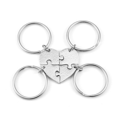 Jovivi 4pcs Sister Brother Keychains Set Matching Heart Puzzle Keychain Christmas Birthday Gifts for Little Brother Big Sister Keychain