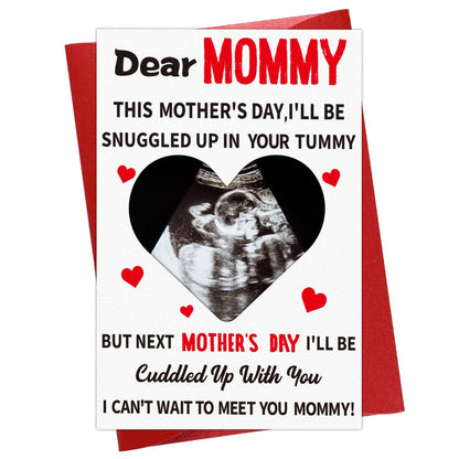 WaaHome Funny First Mothers Day Card for Mom, Happy 1st Mothers Day Card with Photo Insert, First Mothers Day Pregnancy Gift Card for First Time Mom New Mom Expecting Mom Mother To Be Mommy