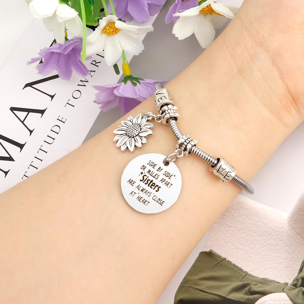 Sister Birthday Gifts Christmas Mothers Day Sisters Graduation Valentines Bracelet Sunflower,Butterfly,Elephant