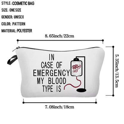 Livel lhood Dr P Makeup Bag Cute Small Makeup Organizer Bag Travel Toiletry Zipper Pouch Diet Pepp Cosmetic Bag Gift for Women Girls