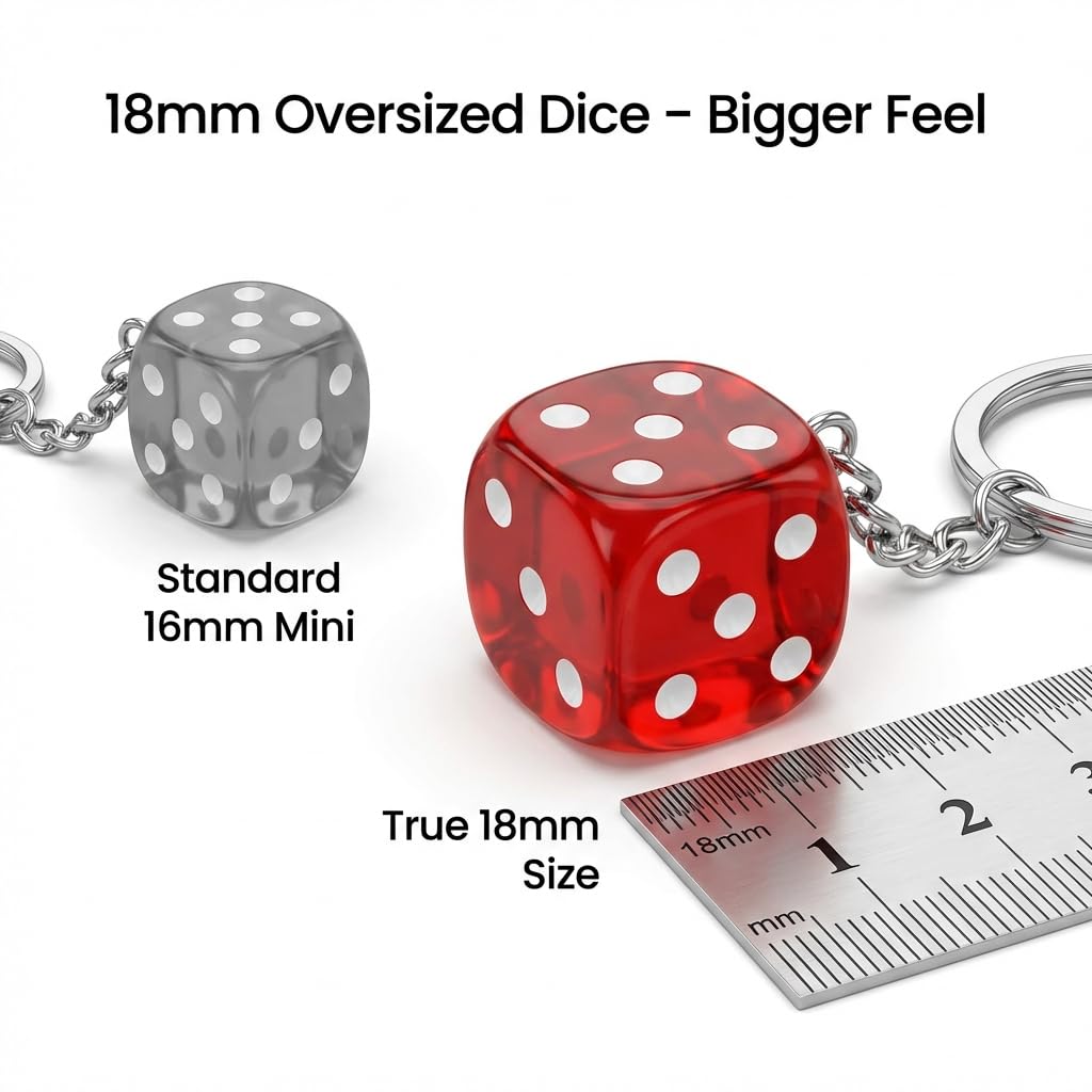 1 Dozen Bunco Dice Key Chains - Perfect for Bunco Night Gifts, Prizes, Casino-Themed Wedding Favors, and Party Supplies