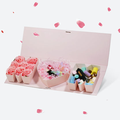 Geoto 17.3"x6"x2" Pink/Red/White Creative Mother's Day Gift Packaging Idea Fillable MOM Letter Shaped Gift Boxes(Pink)