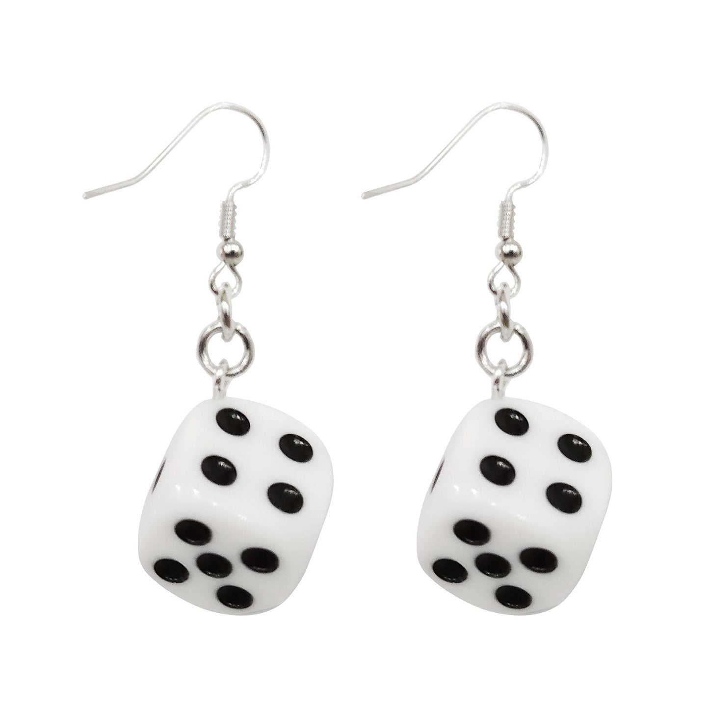 ROSTIVO Dice Dangle Earrings for Women Funny Novelty Cube Jewelry Gag Gift Cute and Quirky Accessory