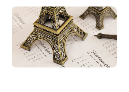 Chinshwehaw Eiffel Tower Statue Decor 8.5 Inch Alloy Metal Collectible Figurine Replica Souvenir Room French Eiffel Tower Party Decoration Table Stand Holder Gift for Cake Topper