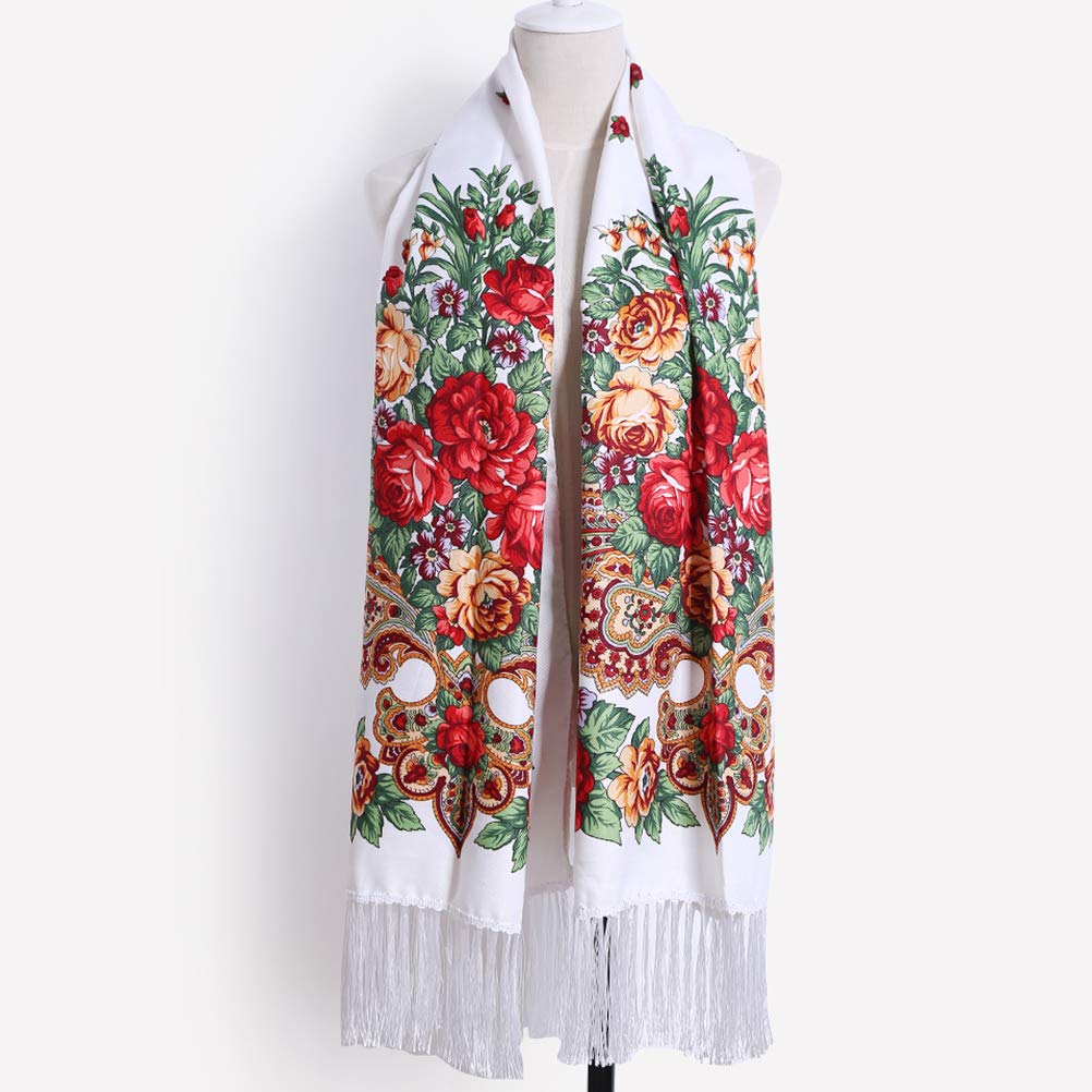 Gudessly Traditional Tassel Exotic Wrap Printed Scarf for Women Warm Soft Large Long Rectangular Fashion Scarves