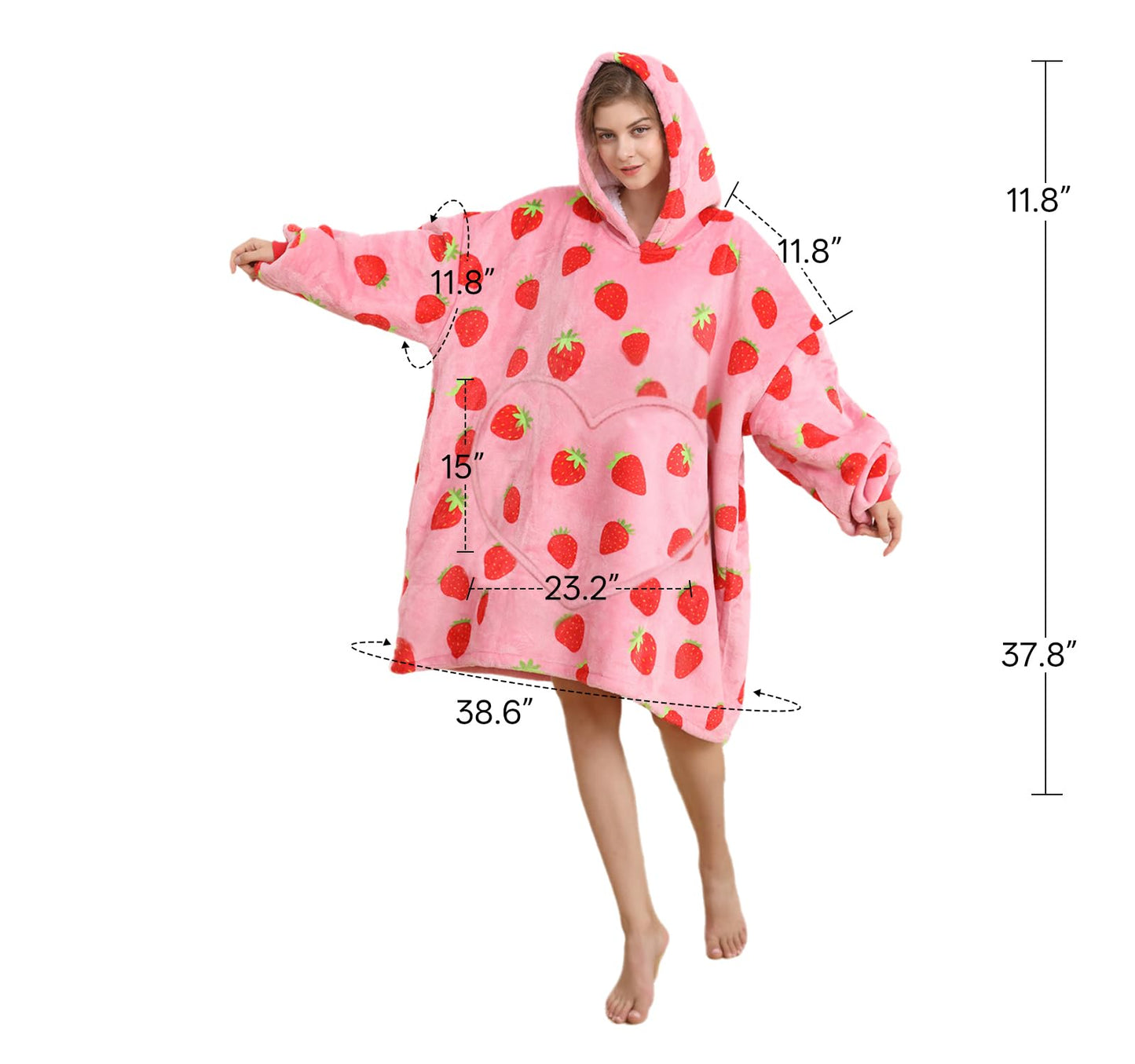 Wearable Blanket Hoodie, Women Oversized Fluffy Hoodies Blanket,Warm Cozy Sherpa Sweatshirt Gift,One Size for All