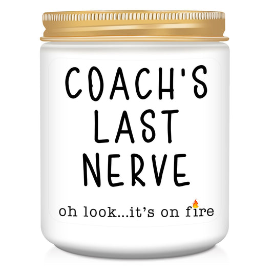 Coach Gifts for Women or Men, Appreciation Gift for Baseball Softball, Best Birthday Gift for Volleyball Hockey Coach, Coach’s Last Nerve, Lavender Scented Candles